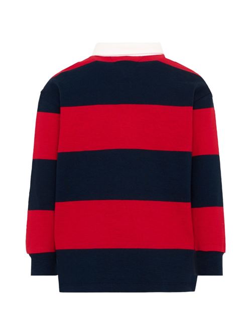 Polo rugby Tommy Hilfiger da bambino rossa a righe con maniche lunghe TOMMY HILFIGER KIDS | KB0KB10475XLG